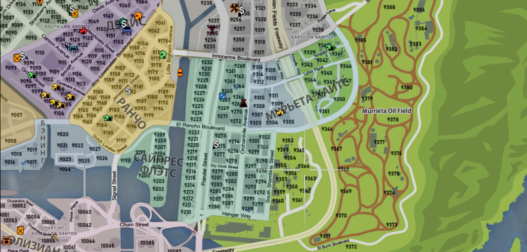 Детальная карта Лос-Сантоса